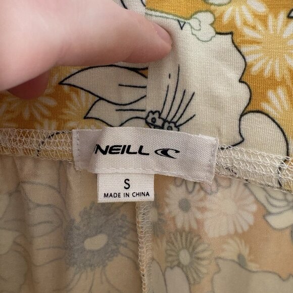 O’Neill Women S Yellow Boho Beach Retro Y2K Daisy Belle Floral Flare Pants NWT - Picture 11 of 13